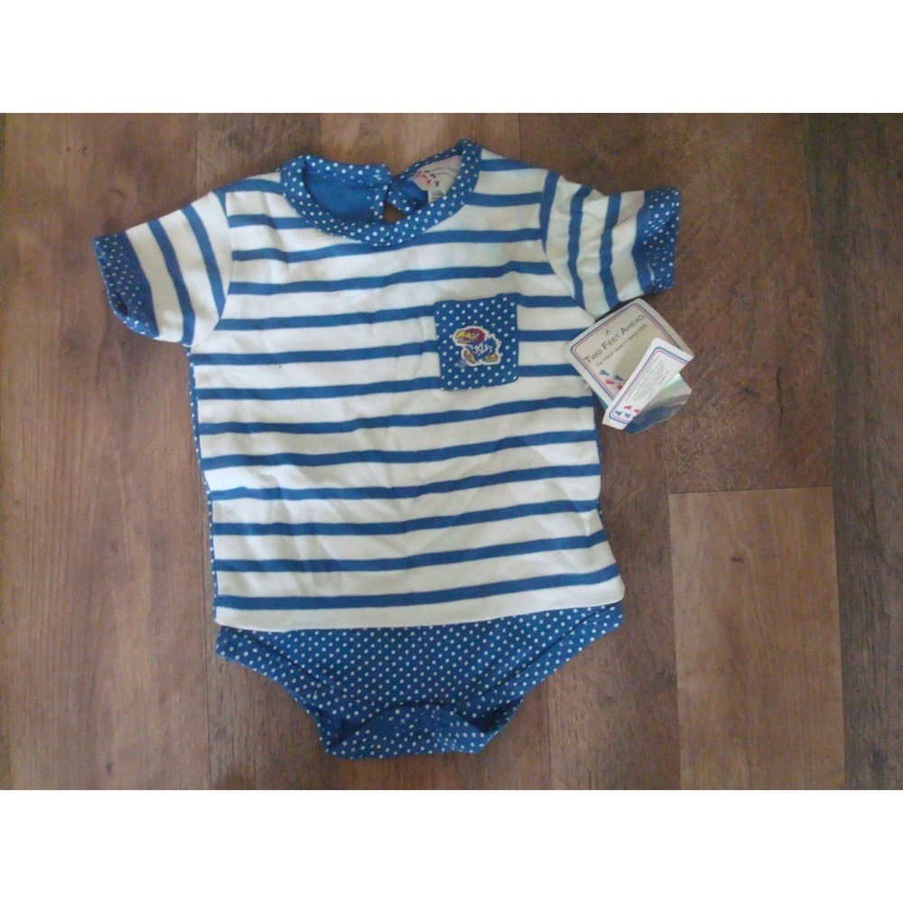 KIDS BABY NEWBORN 0-3 KANSAS JAYHAWKS SHIRT DEADSTOCK VINTAGE ST2